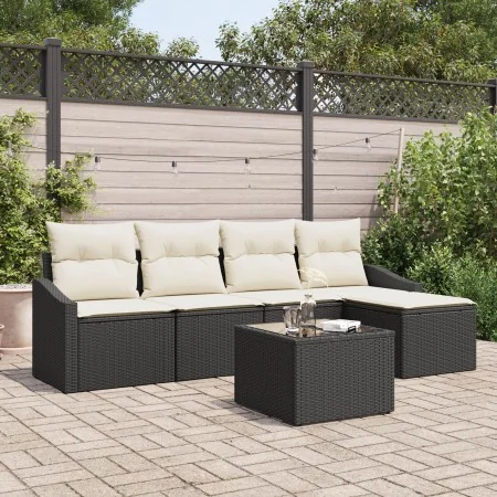 Conjunto de Sofás de Jardín Conjunto de 6 Negro Ratán by , Outdoor sofas - Ref: Foro24-3355356, Price: 378,21 €, Discount: %