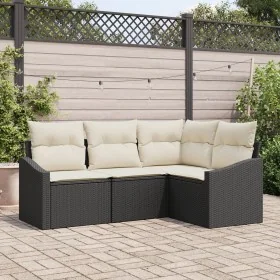 Juego de Sofás de Jardín Set de 4 Negro Ratán Sintético by , Outdoor sofas - Ref: Foro24-3355366, Price: 299,79 €, Discount: %