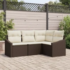 Juego de Sofá de Jardín Set de 4 Marrón Ratán von , Outdoor-Sofas - Ref: Foro24-3355367, Preis: 317,41 €, Rabatt: %