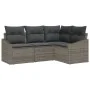 Juego de Comedor de Jardín de 4 Piezas con Cojines en Gris Ratán Polimérico by , Outdoor sofas - Ref: Foro24-3355368, Price: ...