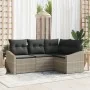 Juego de Sofá de Jardín Set de 4 Beige, Negro Ratán by , Outdoor sofas - Ref: Foro24-3355371, Price: 330,28 €, Discount: %