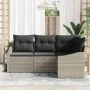Juego de Sofá de Jardín Set de 4 Beige, Negro Ratán by , Outdoor sofas - Ref: Foro24-3355371, Price: 330,28 €, Discount: %