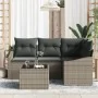 Juego de comedor de jardín de 4 piezas con cojines Ratán Poliéster Negro by , Outdoor sofas - Ref: Foro24-3355378, Price: 355...