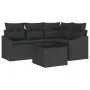 Conjunto de Sofá del Jardín Juego de 5 Negro Ratán, Poliéster by , Outdoor sofas - Ref: Foro24-3355382, Price: 366,58 €, Disc...