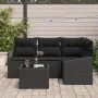 Conjunto de Sofá del Jardín Juego de 5 Negro Ratán, Poliéster by , Outdoor sofas - Ref: Foro24-3355382, Price: 366,58 €, Disc...