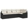 Set de Sofá de Jardín Set de 5 Beige Ratán, Poliéster by , Outdoor sofas - Ref: Foro24-3355386, Price: 345,02 €, Discount: %