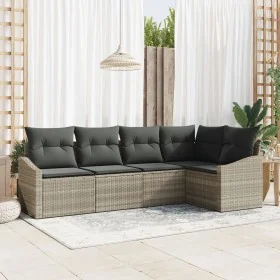 Sofá de Jardín Juego de 5 Beige Ratán Sintético Sofá de Jardín de , Sofás de exterior - Ref: Foro24-3355391, Precio: 380,98 €...
