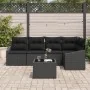 Conjunto de Sofá de Jardín Juego de 6 Negro by , Outdoor sofas - Ref: Foro24-3355402, Price: 414,55 €, Discount: %