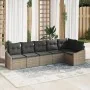 Juego de Comedor de Jardín de 6 Piezas con Cojines Gris Ratán Poliéster by , Outdoor sofas - Ref: Foro24-3355408, Price: 414,...