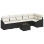 Conjunto de Sofá de Jardín Set de 7 Negro Ratán PE de , Sofás de exterior - Ref: Foro24-3355416, Precio: 446,26 €, Descuento: %
