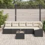 Conjunto de Sofá de Jardín Set de 7 Negro Ratán PE de , Sofás de exterior - Ref: Foro24-3355416, Precio: 446,26 €, Descuento: %