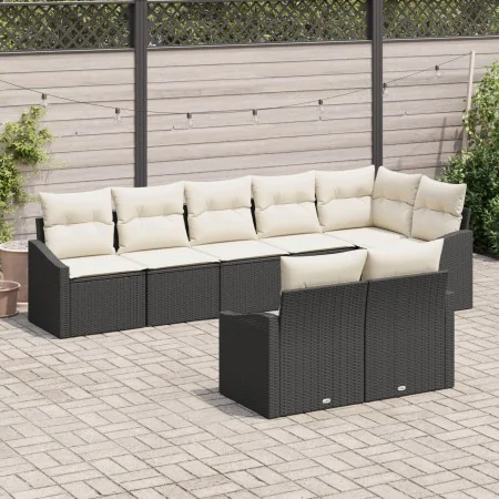 Juego de Comedor de Jardín de 8 Piezas con Cojines de Ratan Negro von , Outdoor-Sofas - Ref: Foro24-3355436, Preis: 569,55 €,...