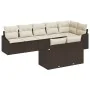 Juego de comedor de jardín de 8 piezas con cojines Marrón Ratán de , Sofás de exterior - Ref: Foro24-3355437, Precio: 589,00 ...
