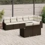 Juego de comedor de jardín de 8 piezas con cojines Marrón Ratán de , Sofás de exterior - Ref: Foro24-3355437, Precio: 589,00 ...