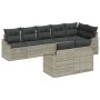 Conjunto de Comedor de Jardín de 8 Piezas con Cojines Poliratán Gris Claro von , Outdoor-Sofas - Ref: Foro24-3355441, Preis: ...