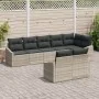 Conjunto de Comedor de Jardín de 8 Piezas con Cojines Poliratán Gris Claro von , Outdoor-Sofas - Ref: Foro24-3355441, Preis: ...
