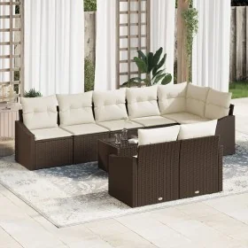 Juego de comedor de jardín Conjunto de 9 Crema y marrón von , Outdoor-Sofas - Ref: Foro24-3355447, Preis: 637,46 €, Rabatt: %