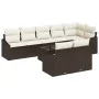 Juego de comedor de jardín Conjunto de 9 Crema y marrón by , Outdoor sofas - Ref: Foro24-3355447, Price: 637,46 €, Discount: %