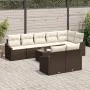 Juego de comedor de jardín Conjunto de 9 Crema y marrón by , Outdoor sofas - Ref: Foro24-3355447, Price: 637,46 €, Discount: %