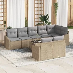 Set de Comedor de Jardín de 9 Piezas con Cojines de Ratán de Polietileno Negro von , Outdoor-Sofas - Ref: Foro24-3355449, Pre...