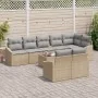 Set de Comedor de Jardín de 9 Piezas con Cojines de Ratán de Polietileno Negro by , Outdoor sofas - Ref: Foro24-3355449, Pric...
