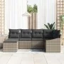 Set de Comedor de Jardín de 6 Piezas con Cojines Grises de Ratán Sintético de , Sofás de exterior - Ref: Foro24-3355458, Prec...