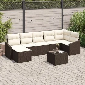 Juego de Comedor de Jardín de 7 Piezas con Cojines Gris Poliratán von , Outdoor-Sofas - Ref: Foro24-3355487, Preis: 508,84 €,...