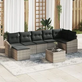 Conjunto de Comedor de Jardín de 7 Piezas con Cojines Ratán Poliéster Negro von , Outdoor-Sofas - Ref: Foro24-3355488, Preis:...