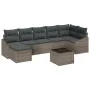 Conjunto de Comedor de Jardín de 7 Piezas con Cojines Ratán Poliéster Negro von , Outdoor-Sofas - Ref: Foro24-3355488, Preis:...