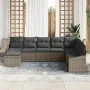 Conjunto de Comedor de Jardín de 8 Piezas con Cojines Gris de Ratán Poli by , Outdoor sofas - Ref: Foro24-3355508, Price: 517...