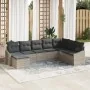 Conjunto de comedor de jardín de 8 piezas con almohadas ratán sintético gris claro de , Sofás de exterior - Ref: Foro24-33555...