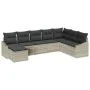 Conjunto de comedor de jardín de 8 piezas con almohadas ratán sintético gris claro de , Sofás de exterior - Ref: Foro24-33555...