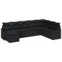 Conjunto de Comedor de Jardín de 8 Piezas con Cojines Negro Ratán Poliéster von , Outdoor-Sofas - Ref: Foro24-3355512, Preis:...
