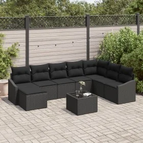 Conjunto de Comedor de Jardín de 9 Piezas con Cojines Beige Ratán by , Outdoor sofas - Ref: Foro24-3355522, Price: 569,83 €, ...