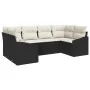 Conjunto de Sofás de Jardín de 6 Piezas con Cojines Negro Poliratán de , Sofás de exterior - Ref: Foro24-3355526, Precio: 423...