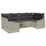 Juego de Sofá de Jardín de 6 Piezas con Cojines en Gris Claro Poliratán by , Outdoor sofas - Ref: Foro24-3355531, Price: 467,...