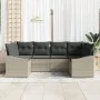 Juego de Sofá de Jardín de 6 Piezas con Cojines en Gris Claro Poliratán by , Outdoor sofas - Ref: Foro24-3355531, Price: 467,...