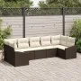 Sofá de Jardín Conjunto de 7 Marrón y Beige Ratán y Poliéster von , Outdoor-Sofas - Ref: Foro24-3355537, Preis: 487,57 €, Rab...