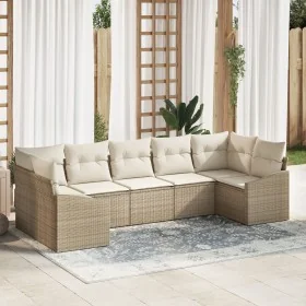 Set de sofá de jardín Juego de 7 Beige Ratán Sofá de jardín von , Outdoor-Sofas - Ref: Foro24-3355540, Preis: 507,21 €, Rabat...