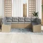 Conjunto de Sofás de Jardín Set de 9 Beige y Gris Ratán, Poliéster by , Outdoor sofas - Ref: Foro24-3355549, Price: 608,34 €,...