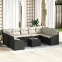 Juego de Sofá de Jardín 10 Piezas Estructura negra, cojines crema by , Outdoor sofas - Ref: Foro24-3355556, Price: 623,20 €, ...