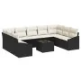 Juego de Sofá de Jardín 10 Piezas Estructura negra, cojines crema by , Outdoor sofas - Ref: Foro24-3355556, Price: 623,20 €, ...