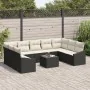 Juego de Sofá de Jardín 10 Piezas Estructura negra, cojines crema by , Outdoor sofas - Ref: Foro24-3355556, Price: 623,20 €, ...