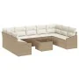 Juego de Sofá de Jardín Set de 10 Crema Ratán de , Sofás de exterior - Ref: Foro24-3355560, Precio: 707,80 €, Descuento: %