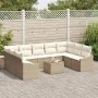 Juego de Sofá de Jardín Set de 10 Crema Ratán de , Sofás de exterior - Ref: Foro24-3355560, Precio: 707,80 €, Descuento: %