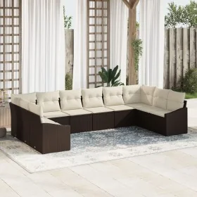 Set de Sofá de Jardín Set de 10 Beige Ratan Banco de Jardín by , Outdoor sofas - Ref: Foro24-3355567, Price: 631,21 €, Discou...