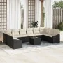 Juego de Comedor de Jardín de 10 Piezas con Cojines Beige Poliratán by , Outdoor sofas - Ref: Foro24-3355576, Price: 657,89 €...