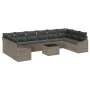 Juego de Comedor de Jardín de 10 Piezas con Cojines Negros de Poliratán von , Outdoor-Sofas - Ref: Foro24-3355578, Preis: 689...