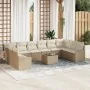Juego de Sofá de Jardín 11 Piezas Beige Ratán Sintético by , Outdoor sofas - Ref: Foro24-3355580, Price: 725,19 €, Discount: %