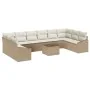 Juego de Sofá de Jardín 11 Piezas Beige Ratán Sintético by , Outdoor sofas - Ref: Foro24-3355580, Price: 725,19 €, Discount: %